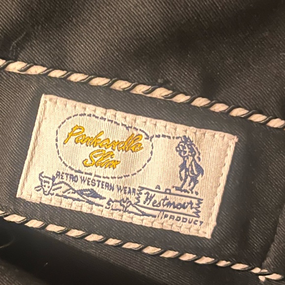 Panhandle Slim - Men’s Medium - Pearl Snap Western Wear Shirt - Black & White - - Picture 13 of 16